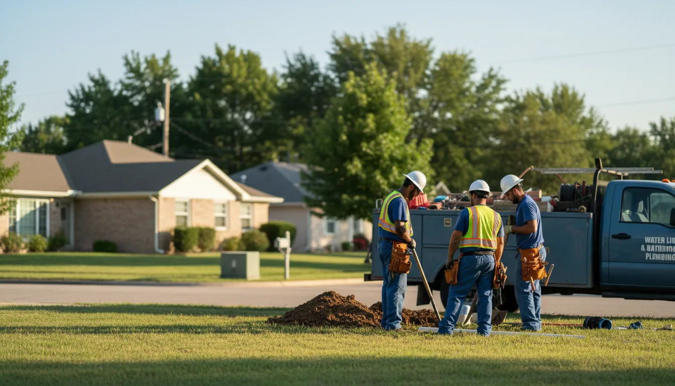 Residential water line and bathroom plumbing service in Delmar, IA